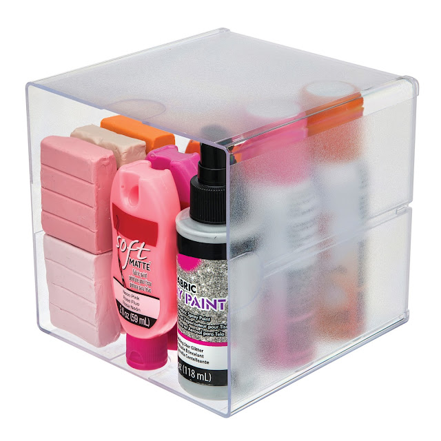 Happy Spring! Use a Deflecto storage cube and Joy Iron on letters to make some fun and functional storage for your desk top. Deflecto cube